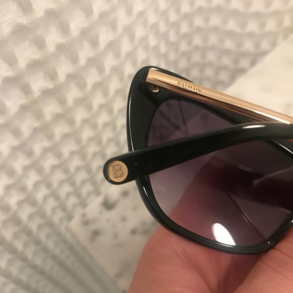SOLD Balmain Black Cateye Sunglasses with Gold - Picture 3 of 5